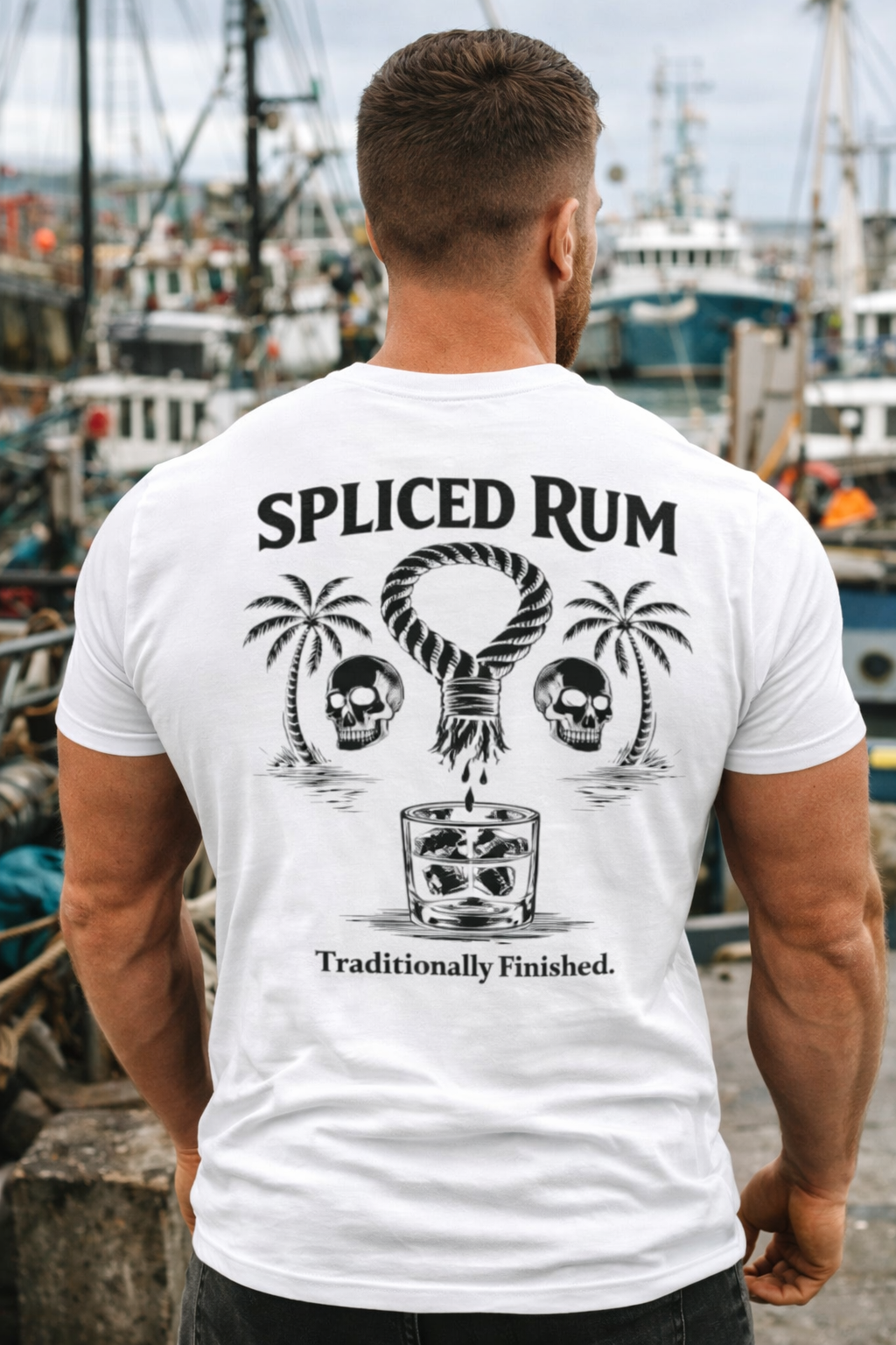 Spliced Rum White T-Shirt